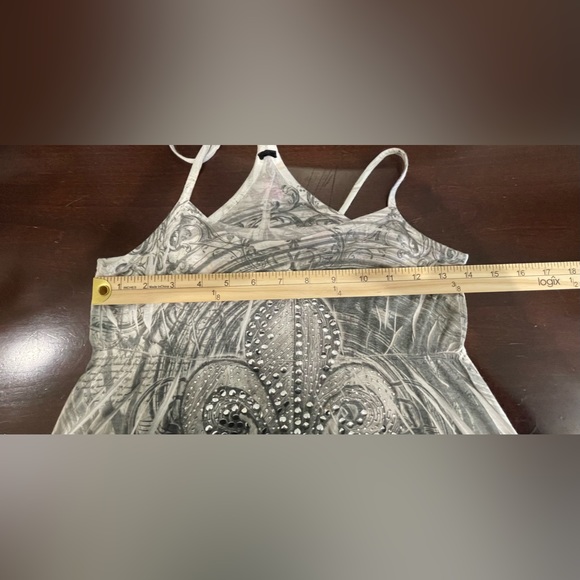 Vegas Royalty (2) Piece Set Gray & White Embellishment Tank Top New Orleans Sz M - Picture 13 of 16